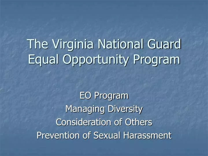 the virginia national guard equal opportunity program