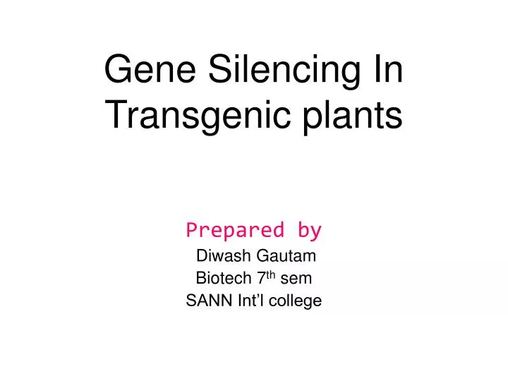 gene silencing in transgenic plants