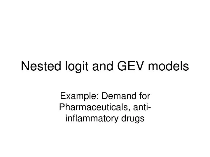 nested logit and gev models