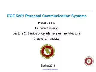 ECE 5221 Personal Communication Systems