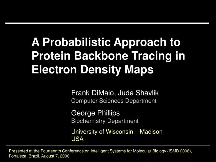 a probabilistic approach to protein backbone tracing in electron density maps