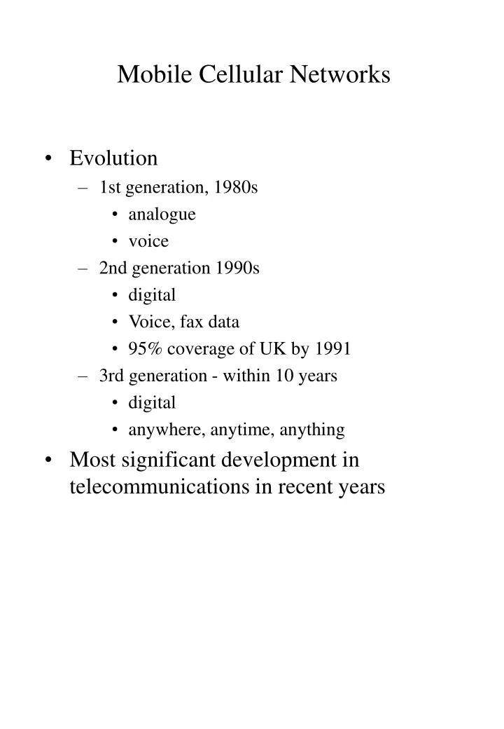 mobile cellular networks