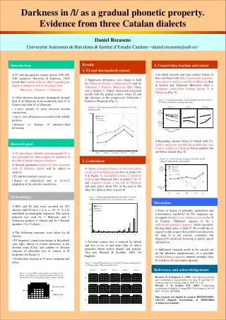 Darkness in /l/ as a gradual phonetic property. Evidence from three Catalan dialects