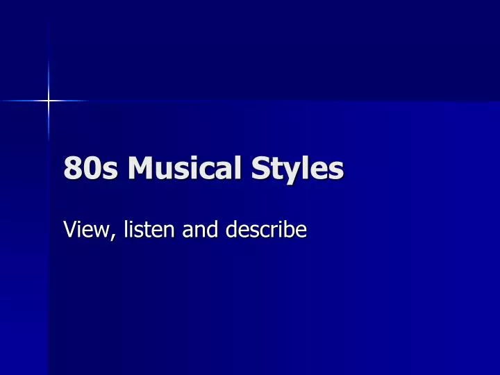 80s musical styles