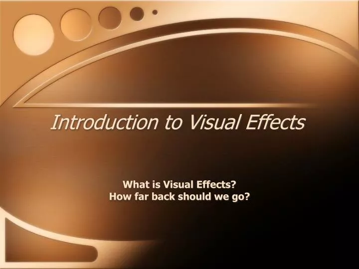 introduction to visual effects