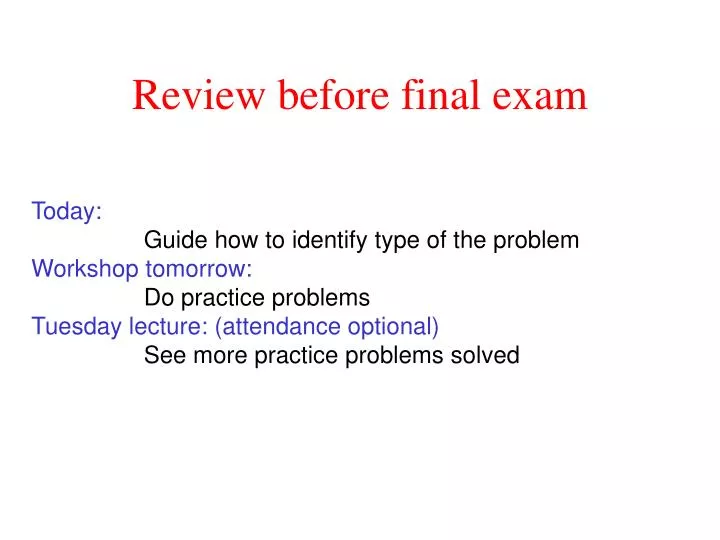 review before final exam