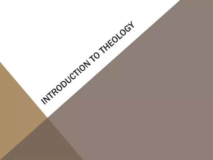 introduction to theology