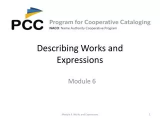 Describing Works and Expressions