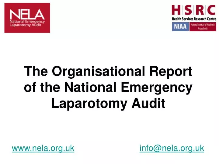 the organisational report of the national emergency laparotomy audit