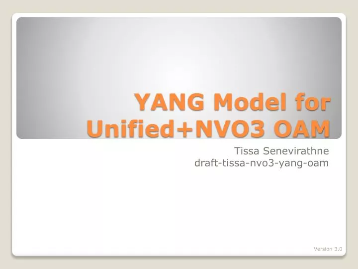 yang model for unified nvo3 oam