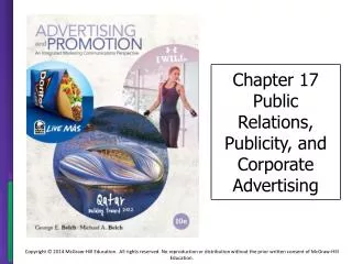 Chapter 17 Public Relations, Publicity, and Corporate Advertising