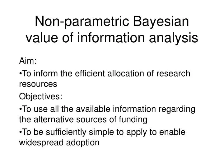 non parametric bayesian value of information analysis