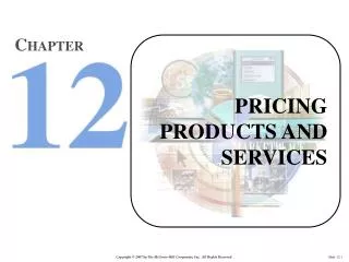 PRICING PRODUCTS AND SERVICES