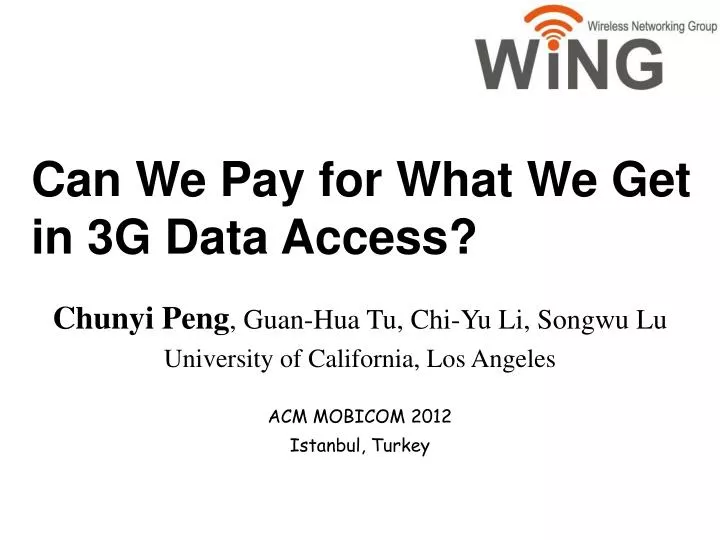 can we pay for what we get in 3g data access