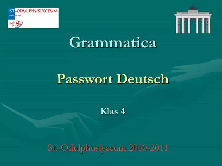 grammatica passwort deutsch klas 4