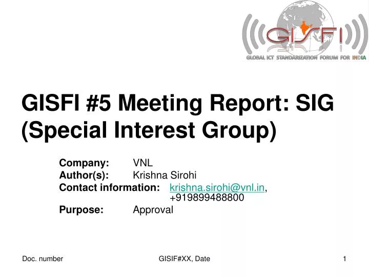 gisfi 5 meeting report sig special interest group