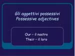 PPT - Gli aggettivi possessivi Possessive adjectives PowerPoint ...