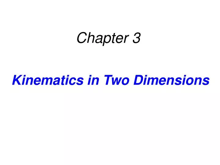 kinematics in two dimensions
