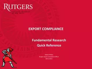 EXPORT COMPLIANCE