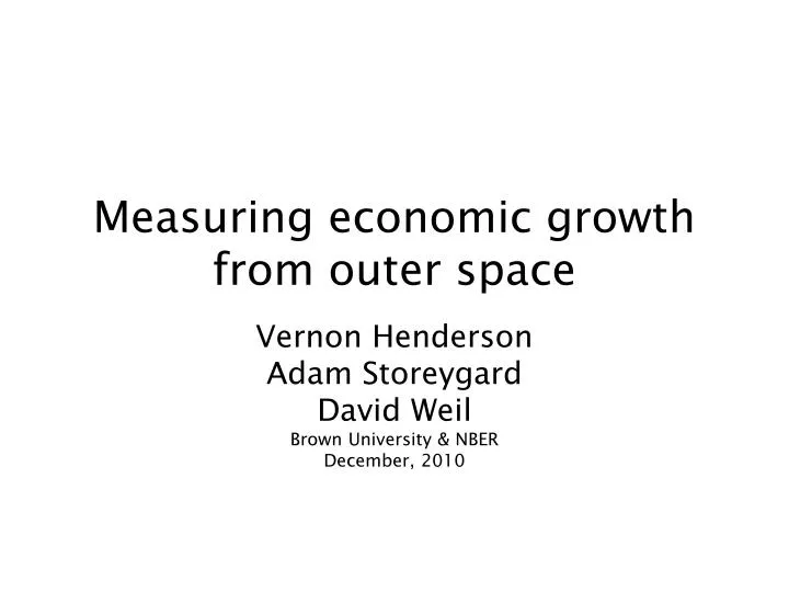 measuring economic growth from outer space