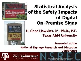 Statistical Analysis of the Safety Impacts of Digital On-Premise Signs