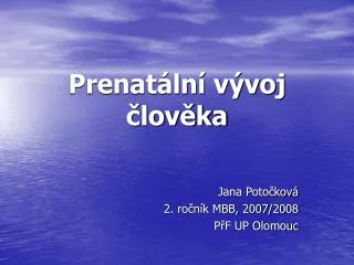 prenat ln v voj lov ka