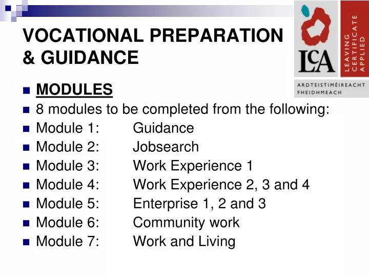 vocational preparation guidance