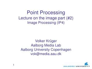 Point Processing Lecture on the image part (#2) Image Processing (IP4)
