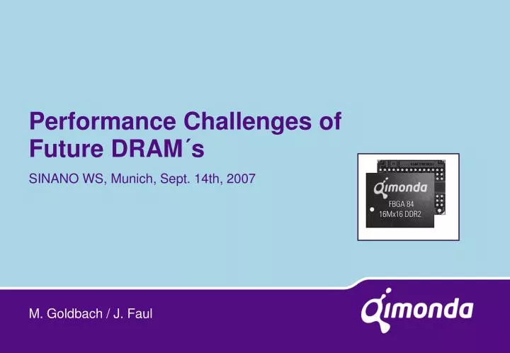 performance challenges of future dram s