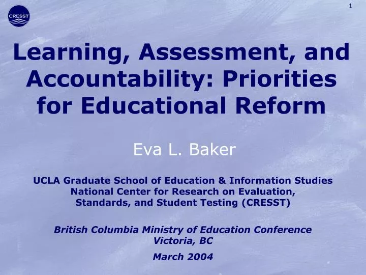 learning assessment and accountability priorities for educational reform