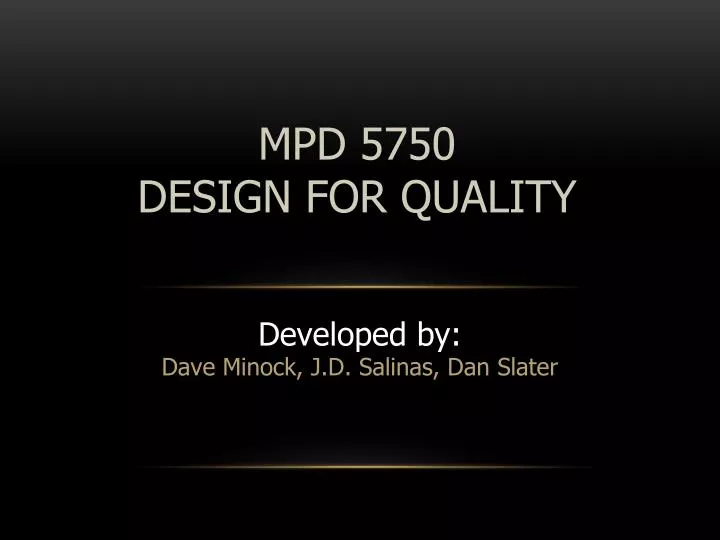 mpd 5750 design for quality