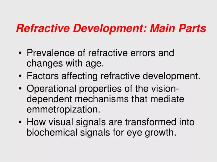 refractive development main parts