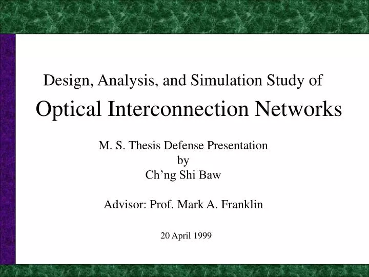 optical interconnection networks