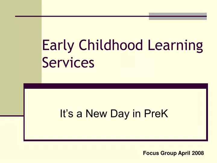 early childhood learning services