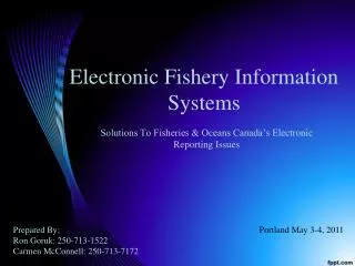 Electronic Fishery Information Systems