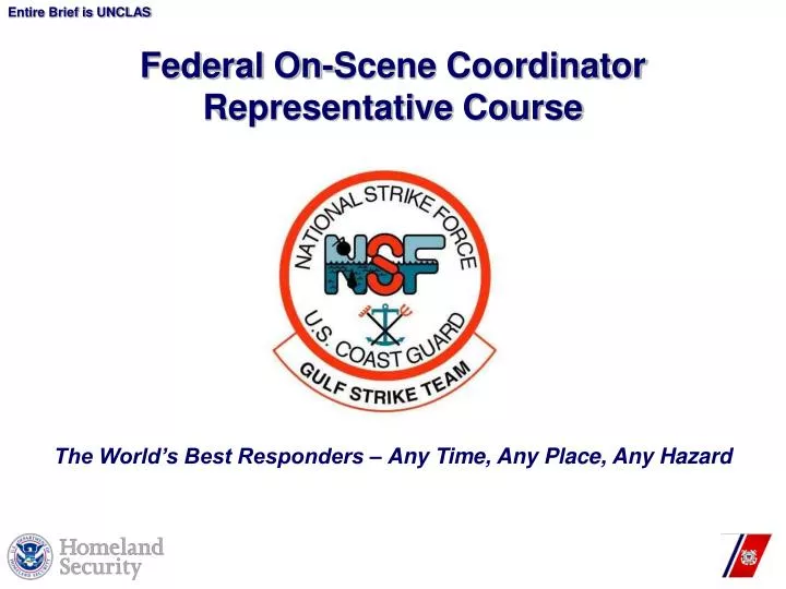 federal on scene coordinator representative course