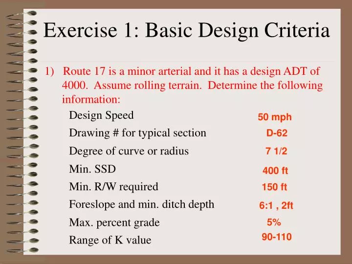 exercise 1 basic design criteria