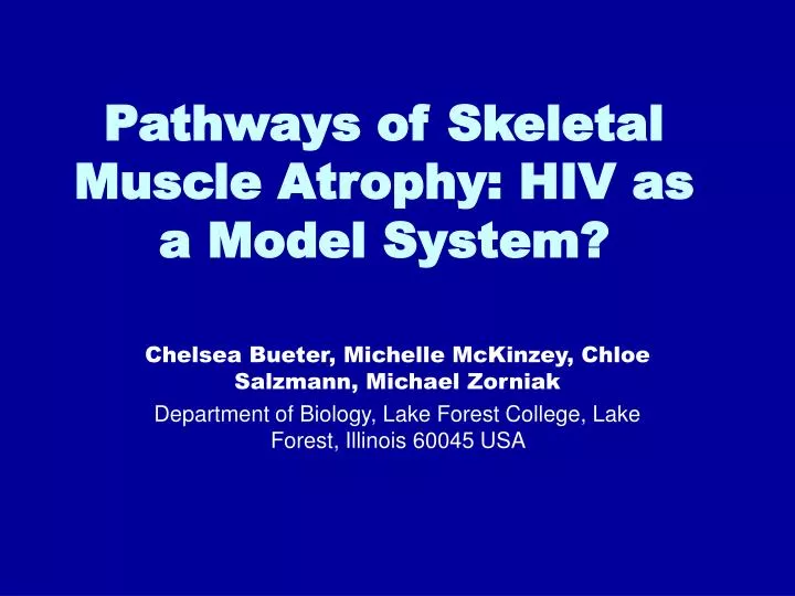 pathways of skeletal muscle atrophy hiv as a model system