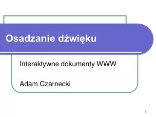 osadzanie d wi ku