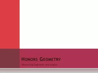 Honors Geometry