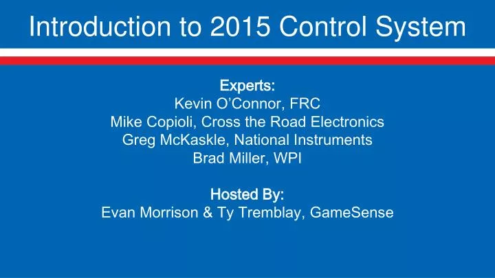 introduction to 2015 control system
