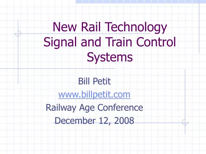 new rail technology signal and train control systems