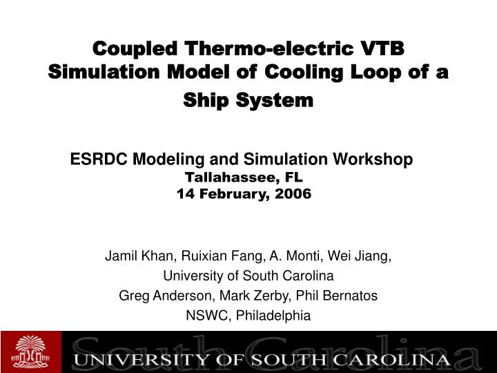 coupled thermo electric vtb simulation model of cooling loop of a ship system