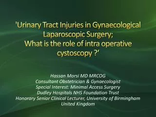 Hassan Morsi MD MRCOG Consultant Obstetrician &amp; Gynaecologist