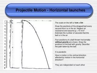 Projectile Motion - Horizontal launches