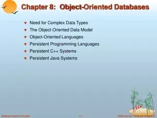 Chapter 8: Object-Oriented Databases