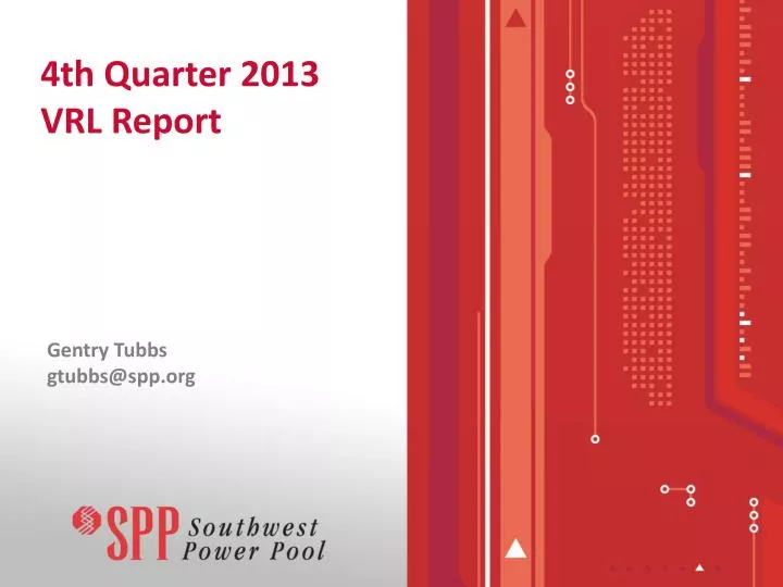 4th quarter 2013 vrl report