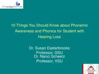 10 Things You Should Know about Phonemic Awareness and Phonics for Student with Hearing Loss