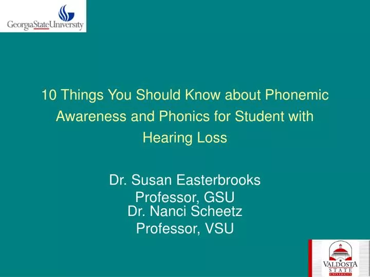 dr susan easterbrooks professor gsu dr nanci scheetz professor vsu