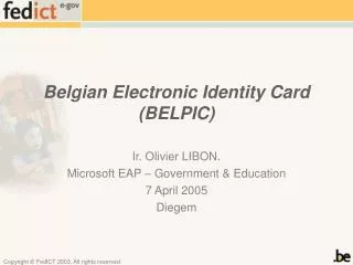 Belgian Electronic Identity Card (BELPIC)